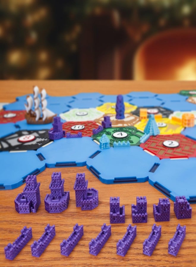 BKPrint3D Custom Civilizations for Catan Board Game | Replacement Player Sets | Settlers Pieces | Base Cities Settlements Roads | 3D Printed | (Portuguese Base Set) - Image 2